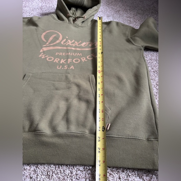 Dixxon Flannel Co. Premium Workforce Fleece Pullover Hoodie Olive Green Medium - Picture 9 of 9